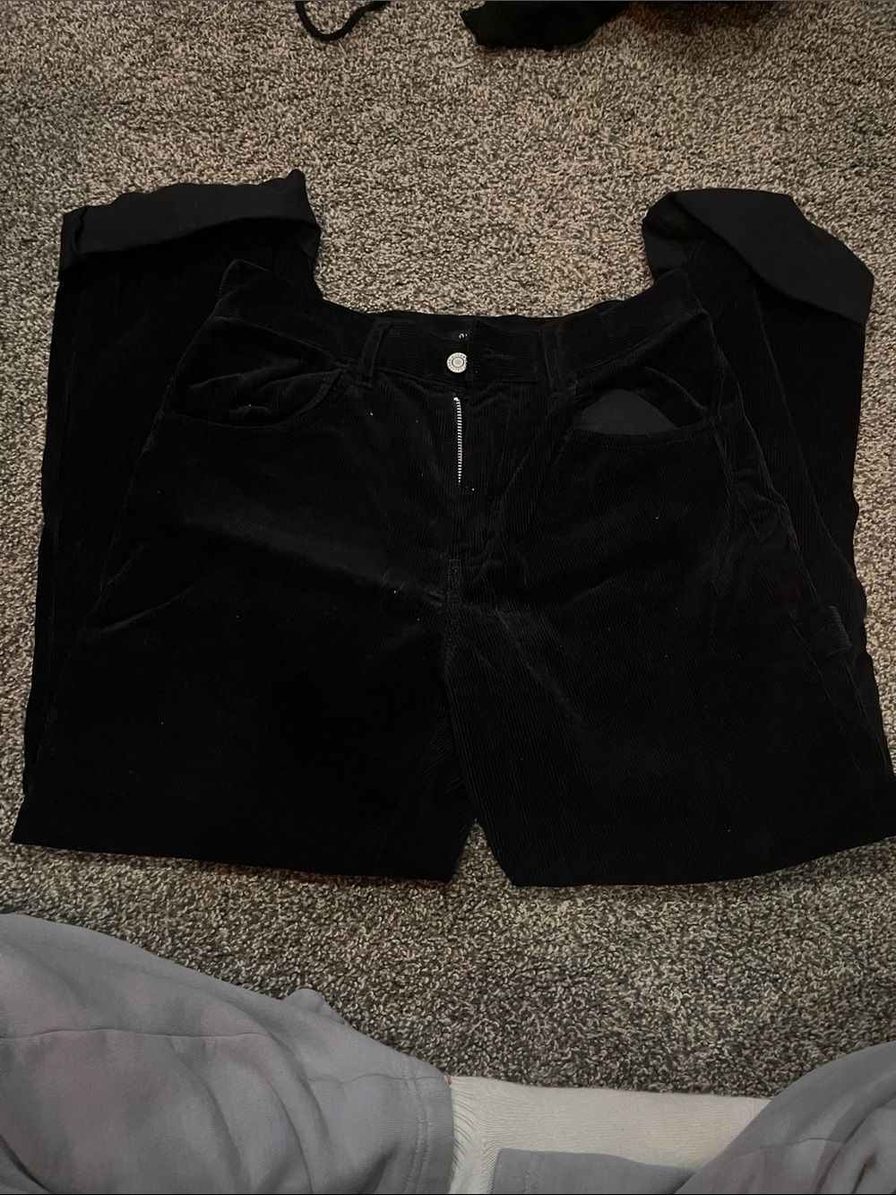 Brandy Melville Black Corduroy Waistband Pants